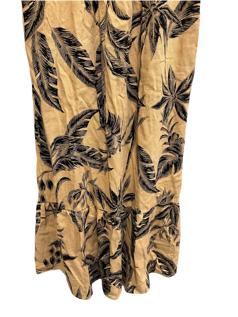 A New Day black tan tropical leaf print maxi dress with beaded trim Size M - Picture 6 of 11